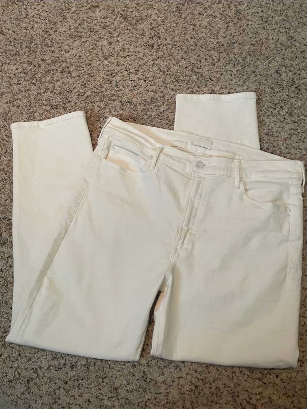 MOTHER mid rise dazzler ankle White Women's Jeans - Clean Straight Fit